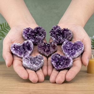 Amethyst Heart Druzy <b>Cluster</b> Purple <b>Crystal</b> Geode Polished Stone Home Decor Meditation Reiki Healing Gift - Product Image 3
