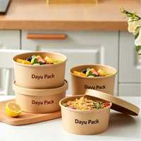 DayuPack Bol en papier double couche biodégradable de qualité supérieure, recyclable, étanche, de qualité alimentaire et écologique
