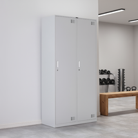 Armoire contemporaine robuste en acier réglable avec serrure à clé sécurisée, rangement mobile pour chambre, salle de sport, cuisine, bureau à domicile, salon