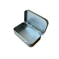 Boîte à badges en fer blanc monobloc à couvercle rabattable pour trésors de pêcheur, bracelets, bagues, colliers - Petite boîte portable personnalisable en gros
