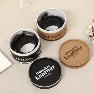 Eco-friendly Custom Printed Cardboard Fine Leather Belt Tube Box Packaging Clothing Round Paper Tube