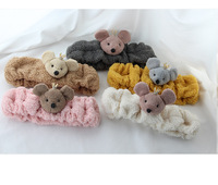 Bandeau en peluche douce en forme de tête d'animal pour enfants – Accessoire mignon pour le lavage du visage et les soins de la peau