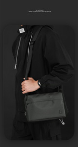 Sac à bandoulière imperméable avec poche avant à cordon de serrage, sangle réglable, grande capacité, sac décontracté léger - Product Image 6