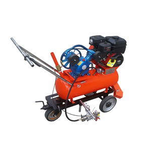 Gasoline Engine Cold <b>Paint</b> Road Line Marking Machine with Air Compressor, <b>Hand</b> Push Road Line Striper for Parking Lot - Product Image 1