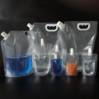 Pochette de bec liquide transparente sac à boire de jus emballage en plastique pochette de boisson avec bouchon à vis