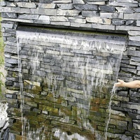 Cascade d'eau en acier inoxydable Water Faery avec panneau LED pour piscine extérieure, élément aquatique pour hôtel de luxe et aménagement paysager de jardin
