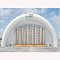 Structure de hangar semi-arche gonflable géante et attrayante pour avions, tente d'entrepôt 32x20x10M en PVC, couleur personnalisée