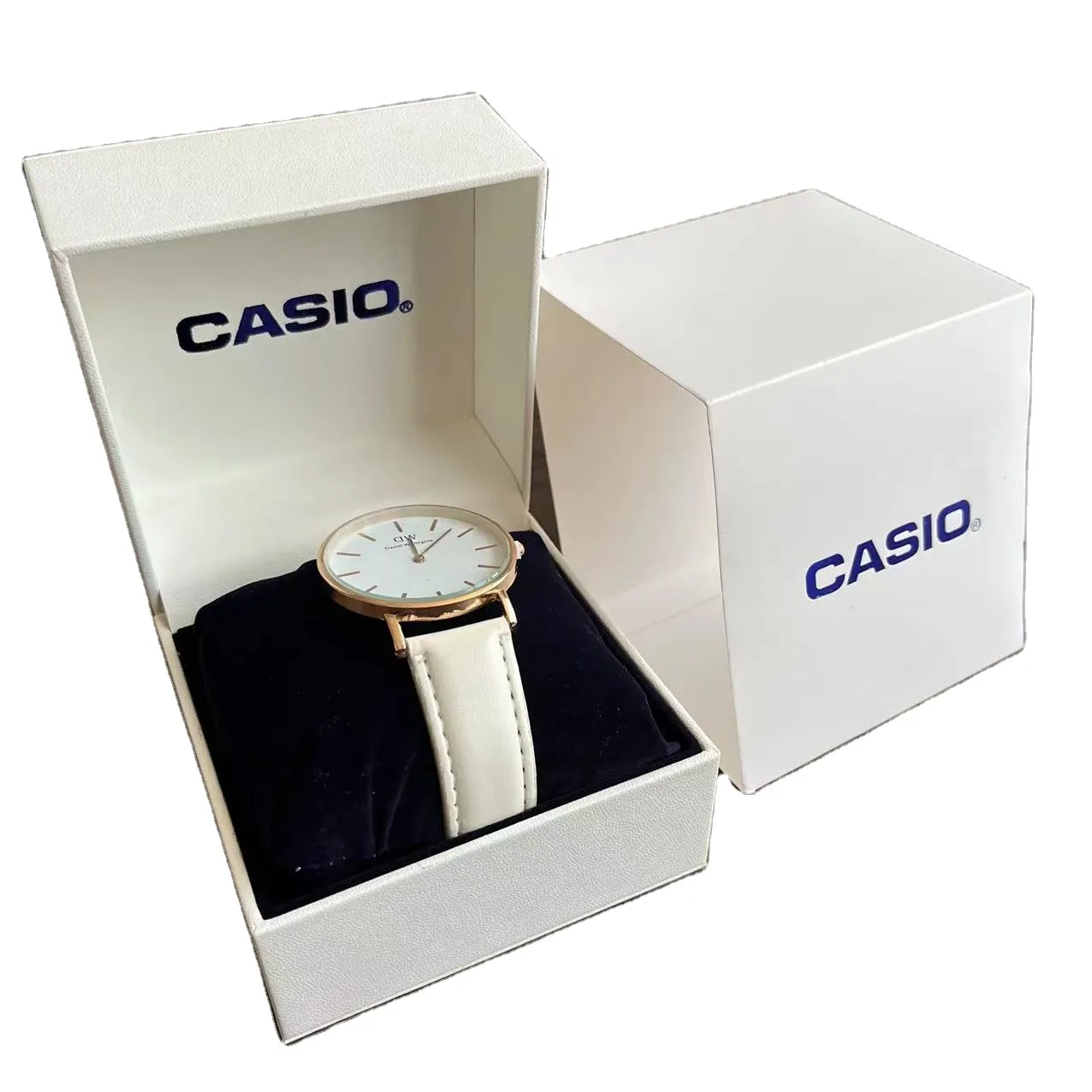 Scatola di visualizzazione dell'orologio del contenitore di orologio di cuoio di consegna veloce di timbratura di colore su ordinazione all'ingrosso di Logo