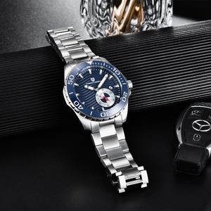 Reloj PAGANl DESlGN 1636 de Lujo para Hombre, Diseño Ejecutivo, Acero Inoxidable, Automático, Bisel de Cerámica, Mecánico, Resistente al Agua - Product Image 4