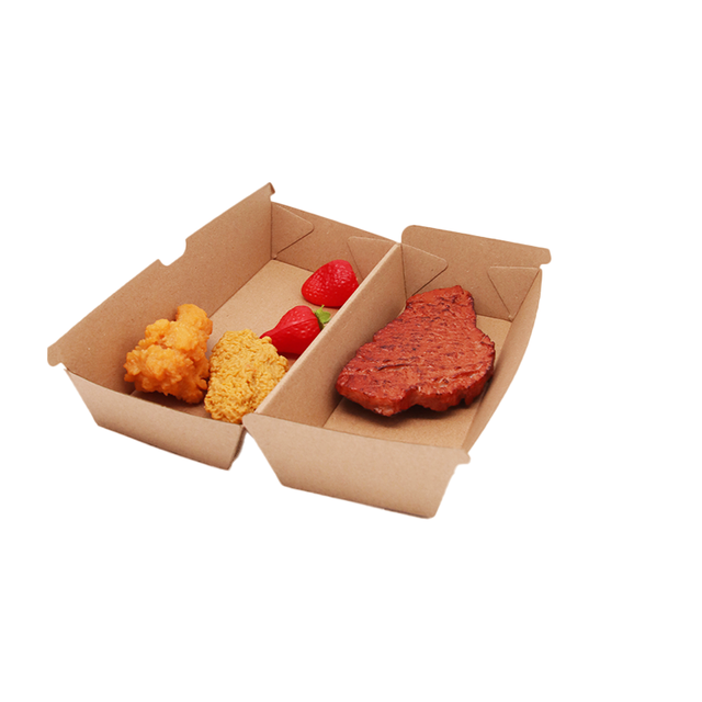 Kingwin Eco Biodegradable Disposable Kraft Paper Food Storage Container Sandwich Hambueger Box Packaging
