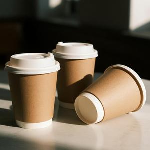 Manchon de tasse en papier personnalisé avec logo pour boissons chaudes, accessoire pour la restauration quotidienne, gobelets en papier jetables avec couvercle - Product Image 4