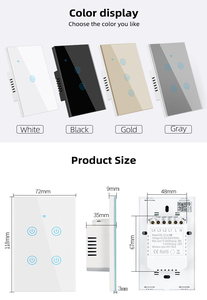 2023 US Apple Homekit WiFi interruptor inteligente tecla táctil Siri Control calendario 1/2/3/4 Gang interruptores de luz de pared - Product Image 5