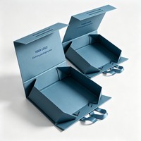 Boîte cadeau pliante magnétique de luxe en carton rigide avec ruban et foulard en tissu, grand format, conception personnalisée gratuite