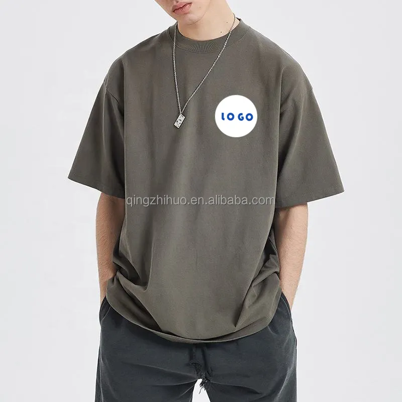 Qingzhihuo High Quality 100% Cotton Blank Men's T-shirts Heavyweight Oversized Tshirt Printing Custom T Shirt Custom T Shirt