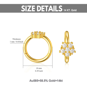 Pendentif fleur marguerite plaqué <span class=keywords><strong>or</strong></span> 14 carats Unique pour femme Anneau de <span class=keywords><strong>nez</strong></span> en <span class=keywords><strong>or</strong></span> <span class=keywords><strong>jaune</strong></span> <span class=keywords><strong>Piercing</strong></span> <span class=keywords><strong>nez</strong></span> élégant bijoux à la mode pour les cadeaux - Product Image 2