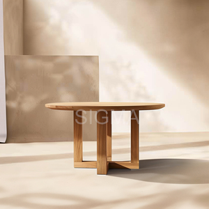 Set di Mobili da Giardino in Legno di Teak Massiccio di Alta Qualità, Tavolo e Sedie per Villa e Resort di Lusso - Product Image 4