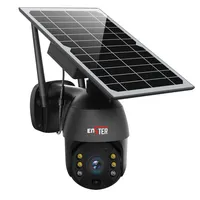 2MP 야외 보안 감시 양방향 오디오 태양 전지 패널 4G Lte Sim 카드 팬 틸트 돔 배터리 전원 CCTV 카메라