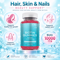 Gummies à la biotine 10000mcg, 60 unités, avec kératine pour la santé des cheveux, de la peau et des ongles, approvisionnement en vrac OEM