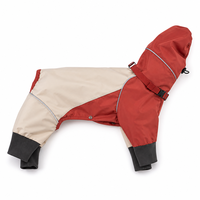 Impermeable para Perros con Cobertura Total y Protección Abdominal, Reflectante, Diseño Moderno de Cuatro Patas, Bloques de Color, Ropa de Verano para Perros al Aire Libre
