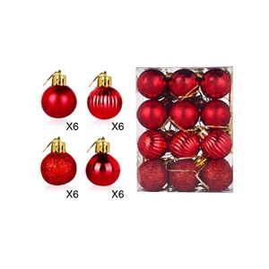 Paquete de 24 Bolas de Navidad de 3 cm de Alta Calidad con Purpurina, Decoraciones para Fiestas y Adornos para Árboles, Bolas de Plástico para Árboles de Navidad - Product Image 2