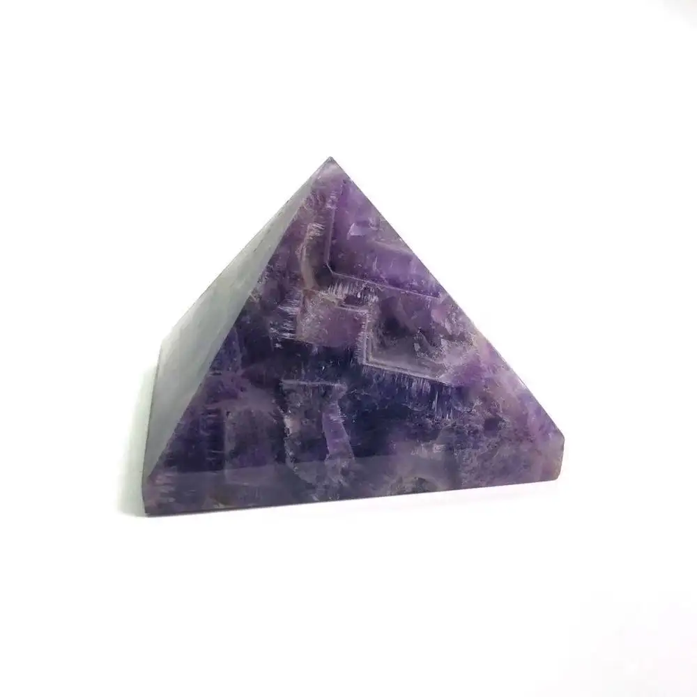 Pirâmide de cristal ametista, 50-60mm de alta qualidade, profunda, roxa, para decoração da casa