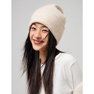 Chapeau tricoté en <span class=keywords><strong>cachemire</strong></span> femmes automne hiver nouveau visage montrant petite grosse tête chaude <span class=keywords><strong>oreille</strong></span> protégeant tissu commun à la mode - Product Image 4