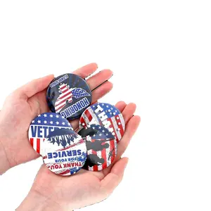 Bottoni di supporto per veterani festa in metallo per veterani spille da giorno regali per la decorazione del Costume da uomo patriottico