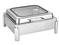 Chauffe-plat en acier inoxydable à cadre robuste et poignée de levage facile, capacité 9L, affichage numérique, écran tactile, chauffage à l'alcool pour buffet