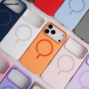 Joyporodo Bán Buôn Của Chất Lỏng Silicone Từ Trường Hợp Đối Với Phần Cứng Ống Kính Khung Đối Với <span class=keywords><strong>iPhone</strong></span> 17 Pro Max Orange Silicone Trường Hợp - Product Image 1