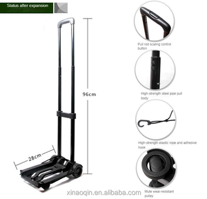 जियांग्ज़ी कस्टम फोल्डेबल हैंड पुश कार्ट किराना पोर्टेबल फोल्डिंग कार्ट शॉपिंग ट्रॉली कार्ट बैग व्हील वाली प्लास्टिक ट्रॉली के साथ - Product Image 2