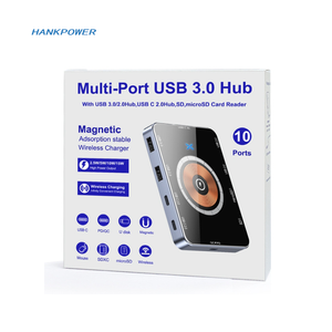 Hub USB-C Multiport 10 in 1 dengan Dock Station, Pengisi Daya Nirkabel 15W, Hub USB3.0, Adaptor Pengisian Daya Tipe-C PD - Product Image 2