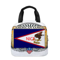 Sac isotherme pour le déjeuner avec imprimé drapeau de la Samoa américaine, sac portable réutilisable, cadeau patriotique pour l'école, les voyages, les pique-niques