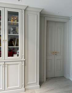 Custom Solid <b>Wood</b> Apartment Wall-Mounted Sideboard Large Wardrobe Display Storage <b>Cabinet</b> for Hotel Projects - Product Image 1