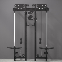 Rack de musculation mural pliable et réglable avec poulie à câble pour entraînement de force à domicile
