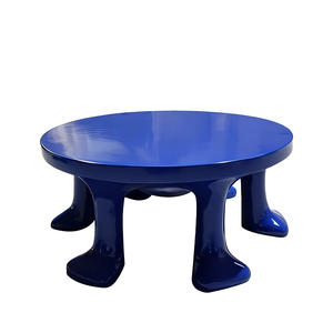 Mesa <span class=keywords><strong>de</strong></span> Centro Azul Divertida con Patas en Forma <span class=keywords><strong>de</strong></span> <span class=keywords><strong>Pie</strong></span>, Mesa Redonda <span class=keywords><strong>de</strong></span> Resina para Sala <span class=keywords><strong>de</strong></span> Estar, Habitación Infantil, Jardín, Decoración <span class=keywords><strong>de</strong></span> Restaurante, Muebles - Product Image 1