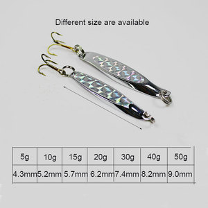 Cuillère en métal leurres de pêche en eau salée appâts verticaux lents avec aide <span class=keywords><strong>Mustad</strong></span> triple crochet pour bar thon saumon voilier <span class=keywords><strong>truite</strong></span> - Product Image 2