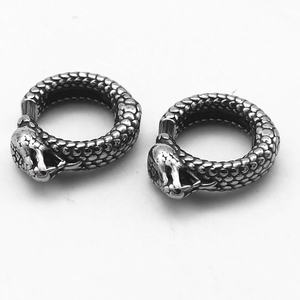 ต่างหูแบบหนีบสำหรับผู้ชาย ทำจากสแตนเลส 316L กันน้ำ ป้องกันอาการแพ้ รูปทรงหัวงูแบบมีบานพับ ไม่ต้องเจาะหู สไตล์พังก์ กอธิค - Product Image 1