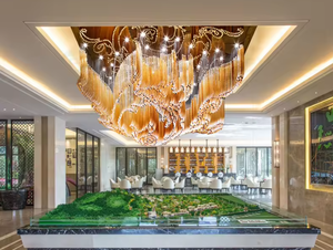 Zèle d'éclairage Offre Spéciale hôtel de luxe décoratif intérieur suspendu lumière ambre verre suspension lumière - Product Image 5