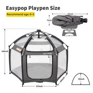 Tente de jeu pliable portable pour enfants et bébés, utilisable en intérieur et en extérieur, espace de jeu multifonctionnel et sûr, sans installation, facile à utiliser - Product Image 3