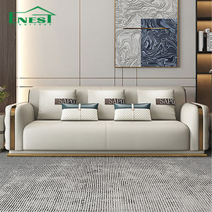 लक्जरी आधुनिक चमड़े के सोफे लिविंग रूम चेस्टरफील्ड सोफे सोने के साथ फर्नीचर सेट फर्नीचर सेट करें 12 <span class=keywords><strong>3</strong></span> सीटर - Product Image 4