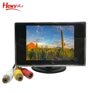 Monitor LCD Mobil Mini 3.5 Inci 4.3 Inci, Resolusi Tinggi TV Mini untuk Truk dan Bus dengan Tampilan Input 2AV