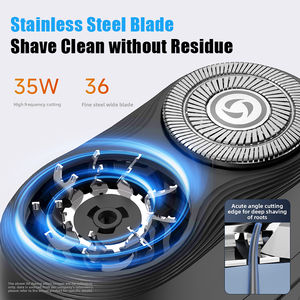 Rasoio Elettrico Portatile Mini Komingdon per Uomo, Doppia Testina, da Viaggio, Impermeabile, per Rasatura Liscia su Pelle Asciutta o Bagnata - Product Image 3