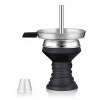 Bol à tabac moderne en argile noire fait main avec écran en carbone et accessoires en acier inoxydable – Ensemble durable et écologique