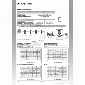 Catégorie (régulateurs de pression) Régulateur de vide IRV20-C10BG SMC Pneumatics - Product Image 1