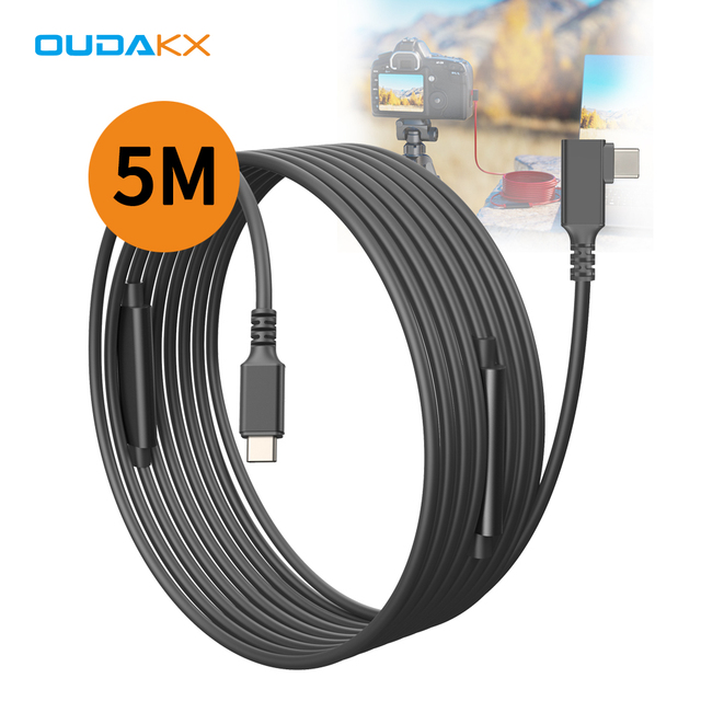 Factory Wholesale USB Right Angle 90 Degree Extension Cable 3.0 Male Long USB-C Cable 15 Feet for Camera Accessories AI Cable
