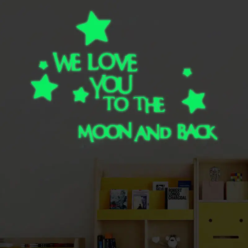 custom home wall decoration family quote baby room glow in the dark stickers