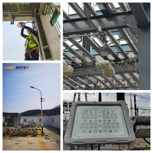 ไฟฟลัดไลท์ IP66 Atex 50W 60W 70W 80W Zone 1 Zone 2 AC220V ปรับแต่งได้ป้องกันการระเบิดไฟ LED สำหรับน้ำมันแก๊สทะเลพร้อมกรง - Product Image 4