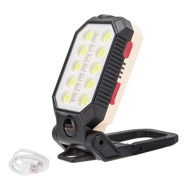 USB Rechargeable COB Folding Work Light 4 Modes T6 LED Camping Flashlight Torch Lantern Emergency Light Magnetic Car Inspection