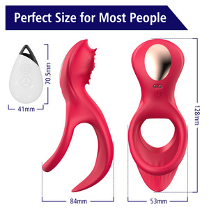 Anneau vibrant double aile avec télécommande sans fil et double mode de vibration pour adultes – Jouet sexuel silencieux pour adultes - Product Image 2