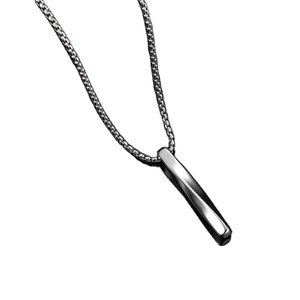Mode New Silver Recta ngle Anhänger Männer Trendy einfache Edelstahl kette Männer Schmuck Geschenk Halskette - Product Image 1